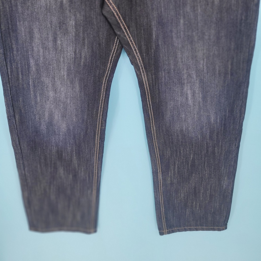 Brooklyn Xpress Jeans Mens 40 Y2K Baggy Eagle Graphic Dark Wash Denim streetwear - Picture 7 of 9